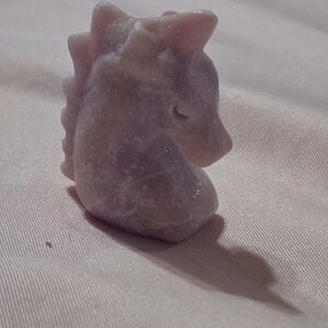 Carved Small 1.5in Pink Opal Crystal Figurine UV Reactive